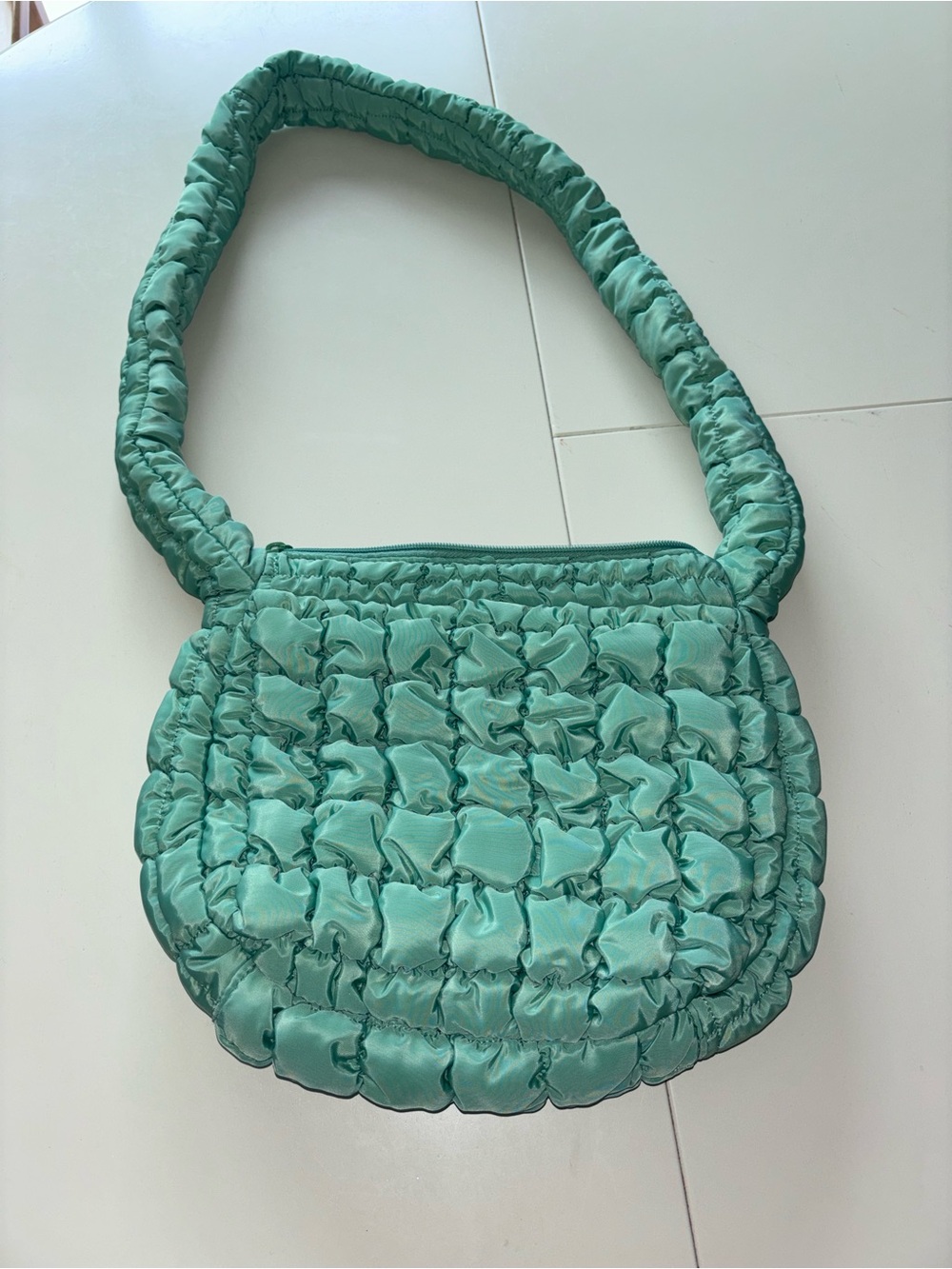 Quilted Crossbody Bag Mint Green